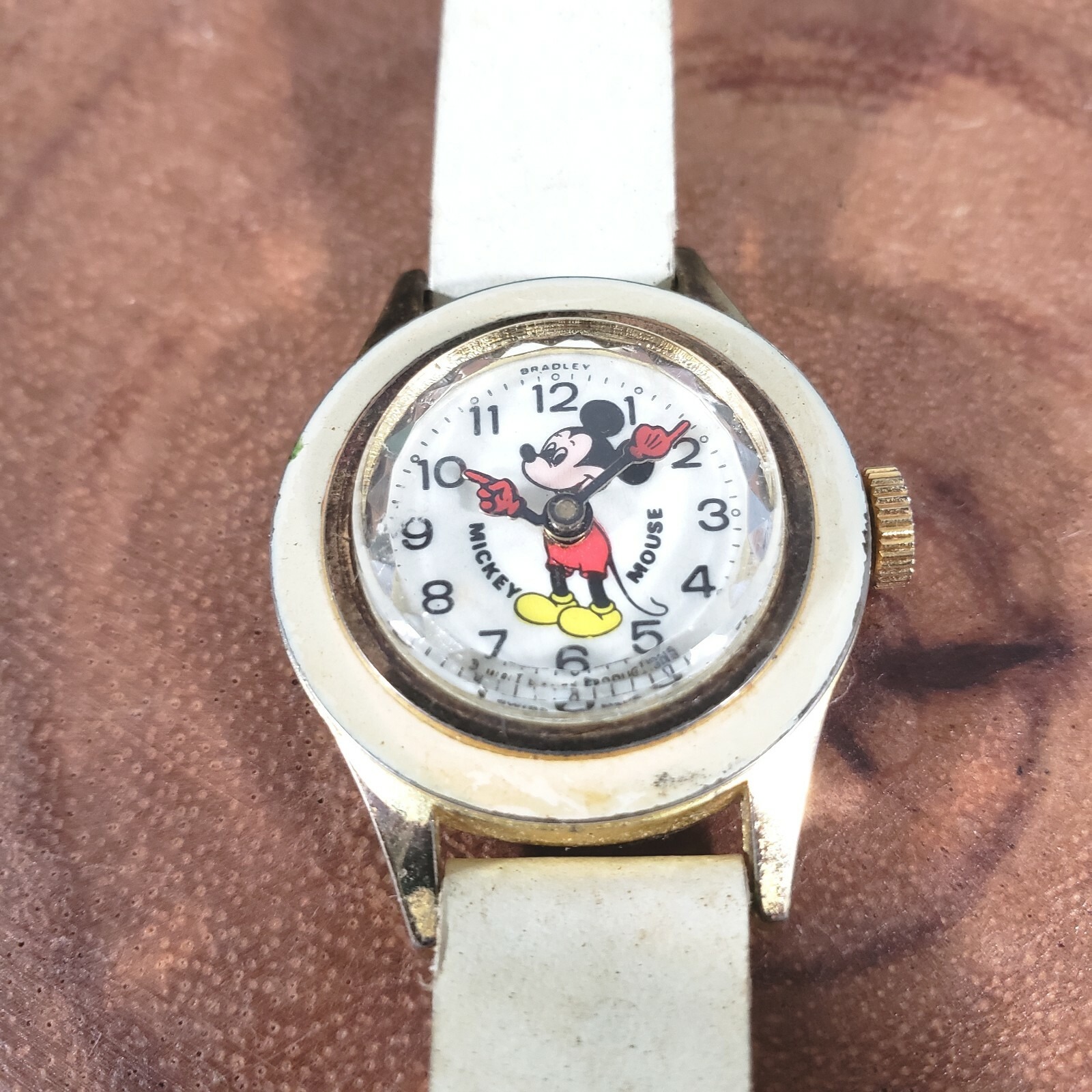 Vintage Bradley Mickey Mouse Wind Up Watch - Swiss Made - Repaired And Working